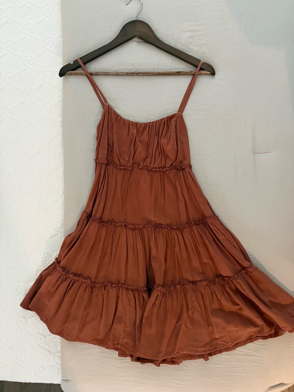 Target Rust-Toned Tiered Spaghetti-Strap Mini Dress
